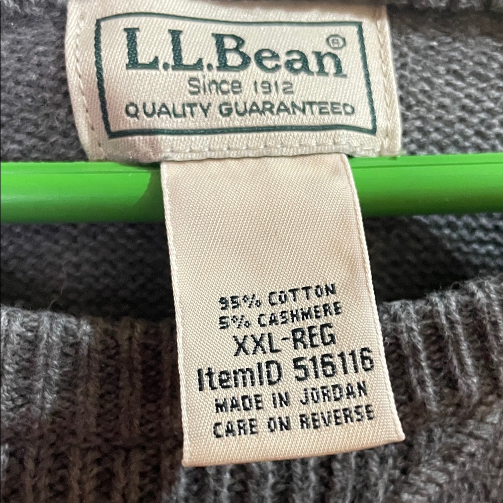 L.L. Bean Men's Crewneck Sweater - Gray - Picture 2 of 4